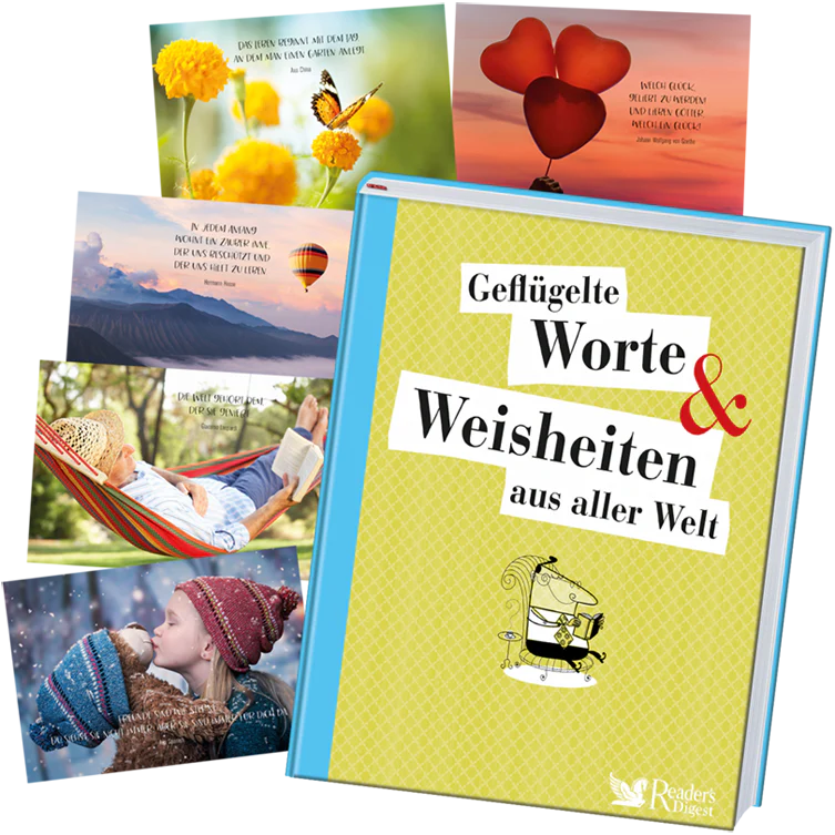 Buch Geflügelte Worte und Weisheiten plus Postkarten-Set (2er Set)