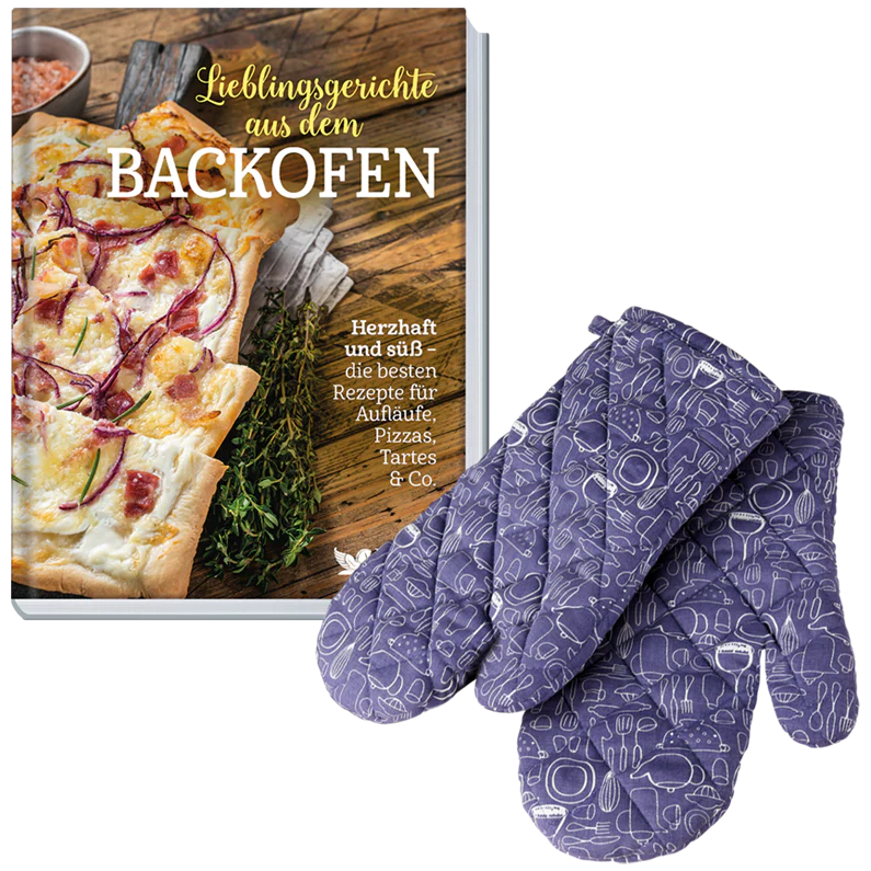 Kochbuch:Lieblingsgerichte aus dem Backofen + Ofenhandschuhe (2er Set)